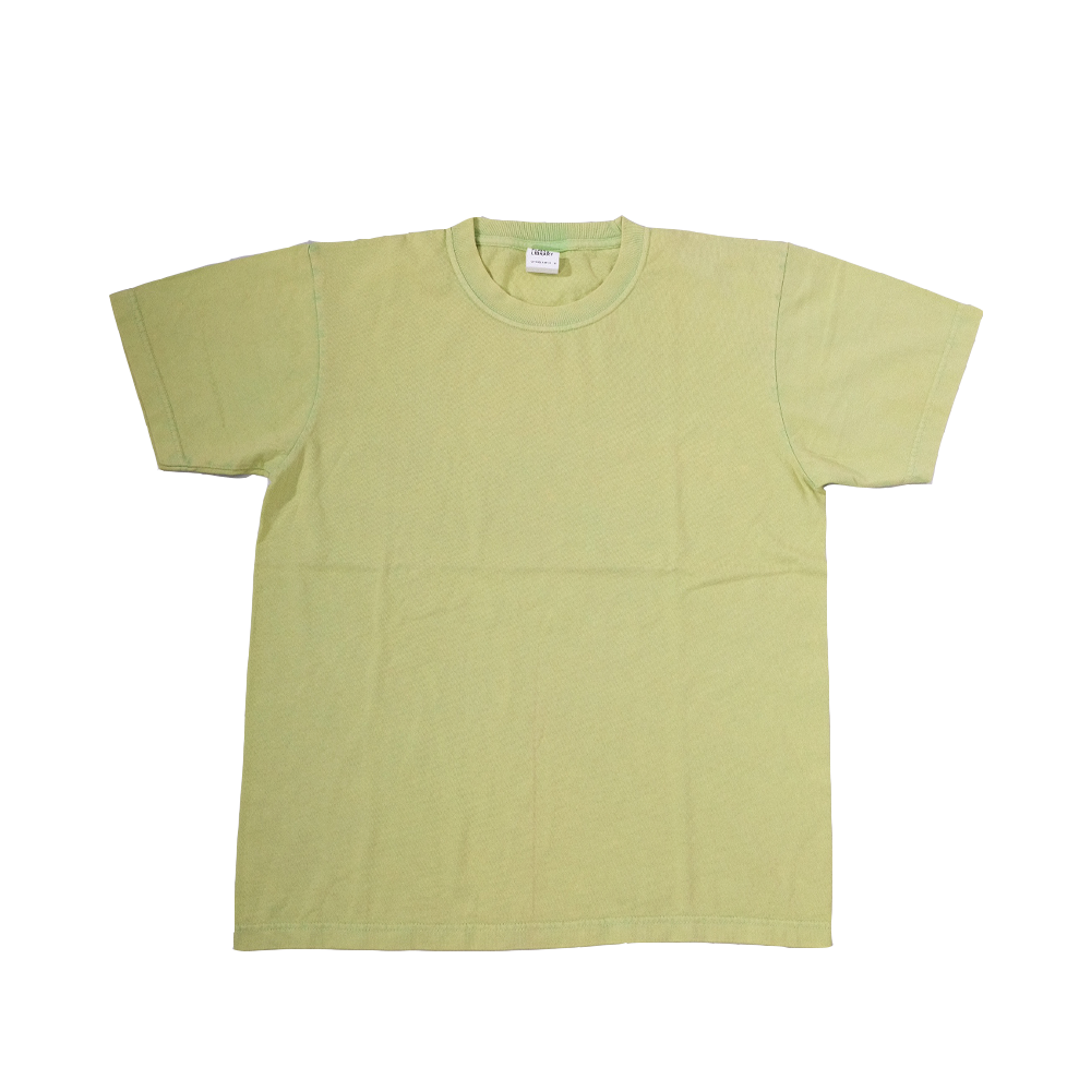 FREEDOM PLAINS LIBRARY PIGMENT DYED GARMENT WASHED MATCHA LATTE GREEN 7.4oz Heavyweight Cotton Tee | 250GSM 14/S 100% COTTON &  Japanese Quality