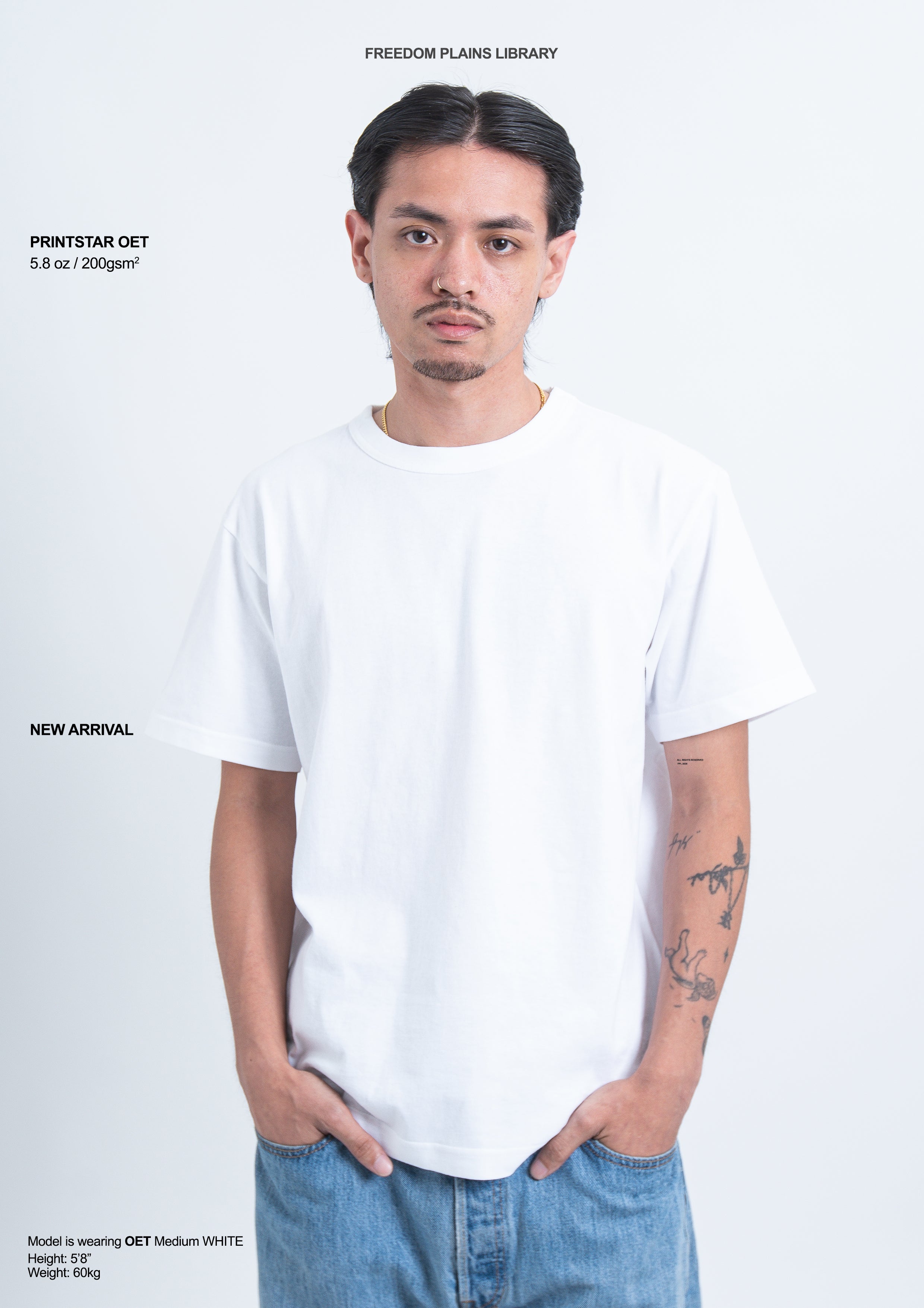 Printstar OET 7.4oz White Super Heavyweight Boxy Tee | 250GSM Premium Cotton and Durable Japanese Quality