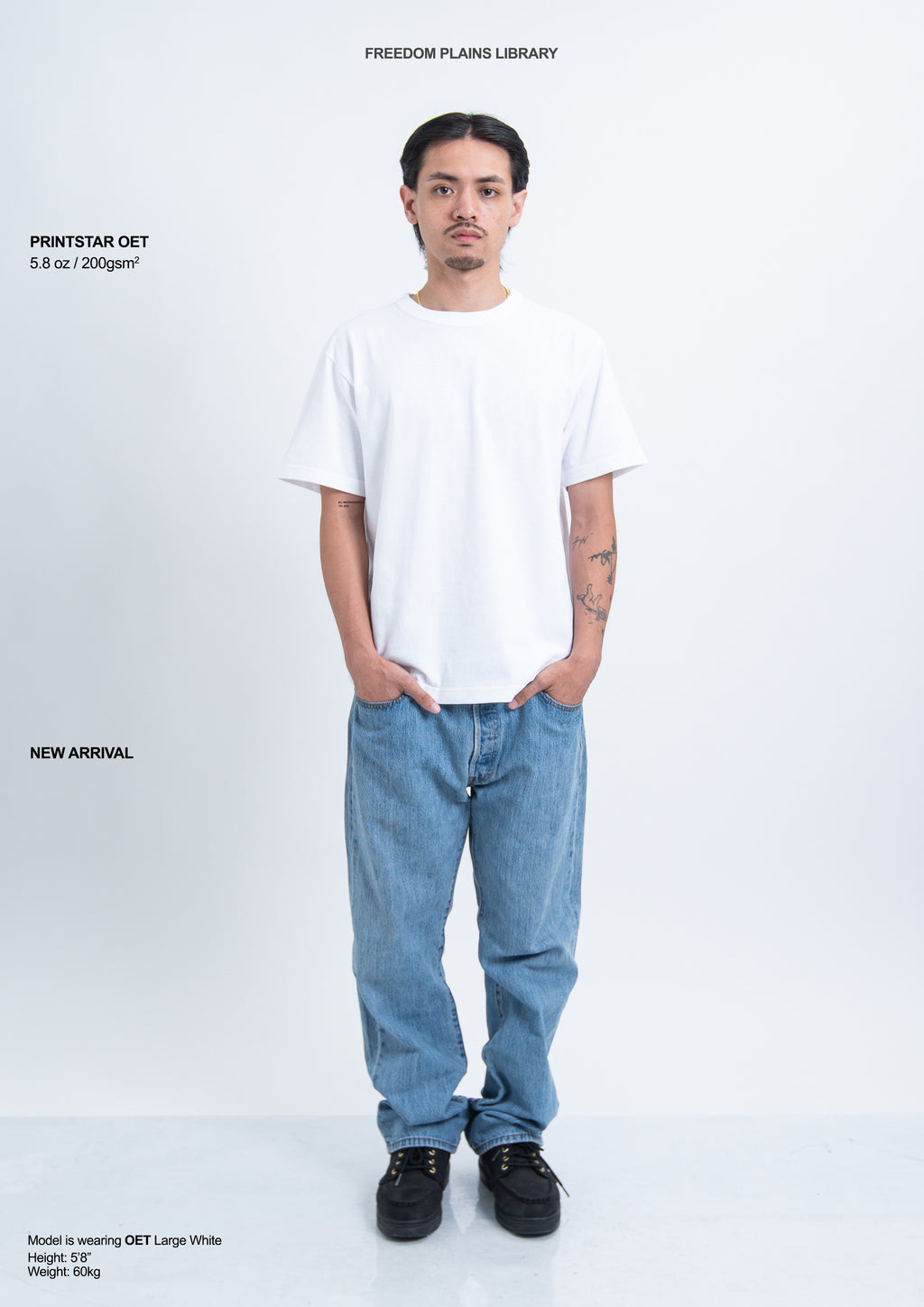 Printstar OET 7.4oz White Super Heavyweight Boxy Tee | 250GSM Premium Cotton and Durable Japanese Quality