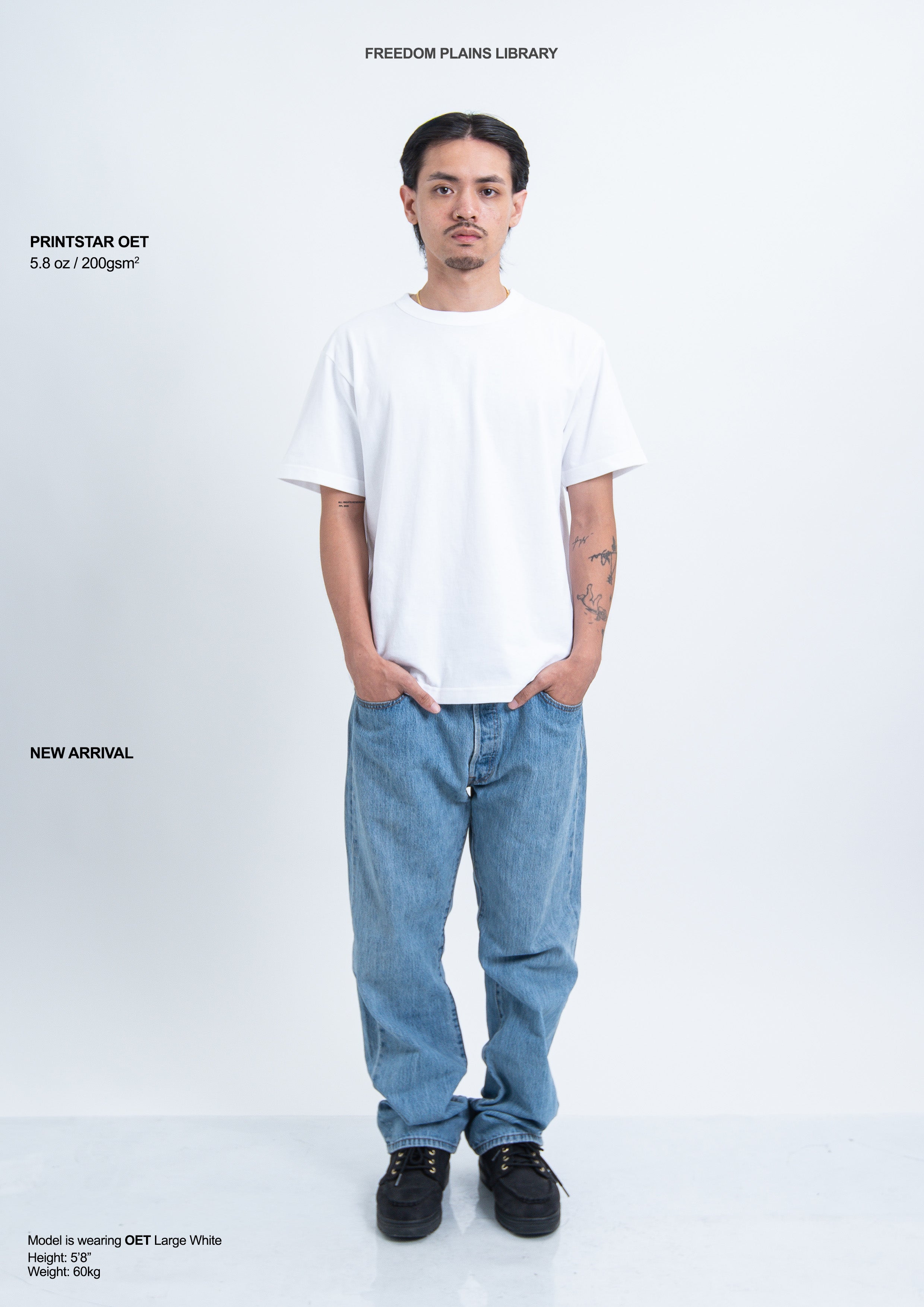 Printstar OET 7.4oz White Super Heavyweight Boxy Tee | 250GSM Premium Cotton and Durable Japanese Quality