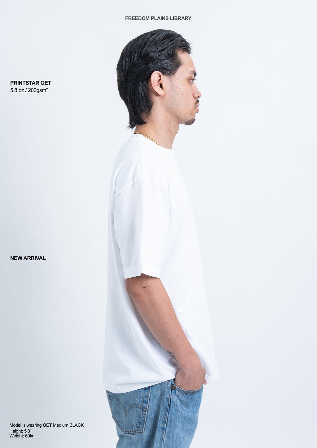 Printstar OET 7.4oz White Super Heavyweight Boxy Tee | 250GSM Premium Cotton and Durable Japanese Quality