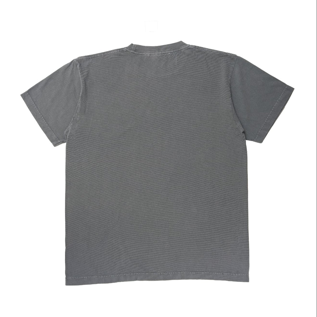 FREEDOM PLAINS LIBRARY PIGMENT DYED GARMENT WASHED GRAY 7.4oz Heavyweight Cotton Tee | 250GSM 14/S 100% COTTON &  Japanese Quality