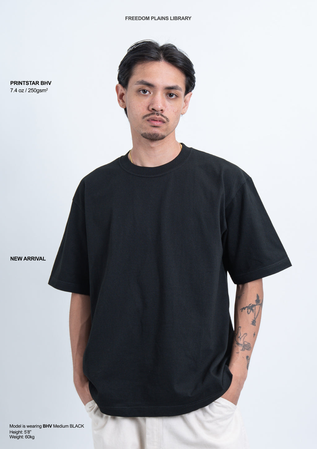 Printstar BHV 7.4oz Black Super Heavyweight Boxy Tee | 250GSM Premium Cotton and Durable Japanese Quality