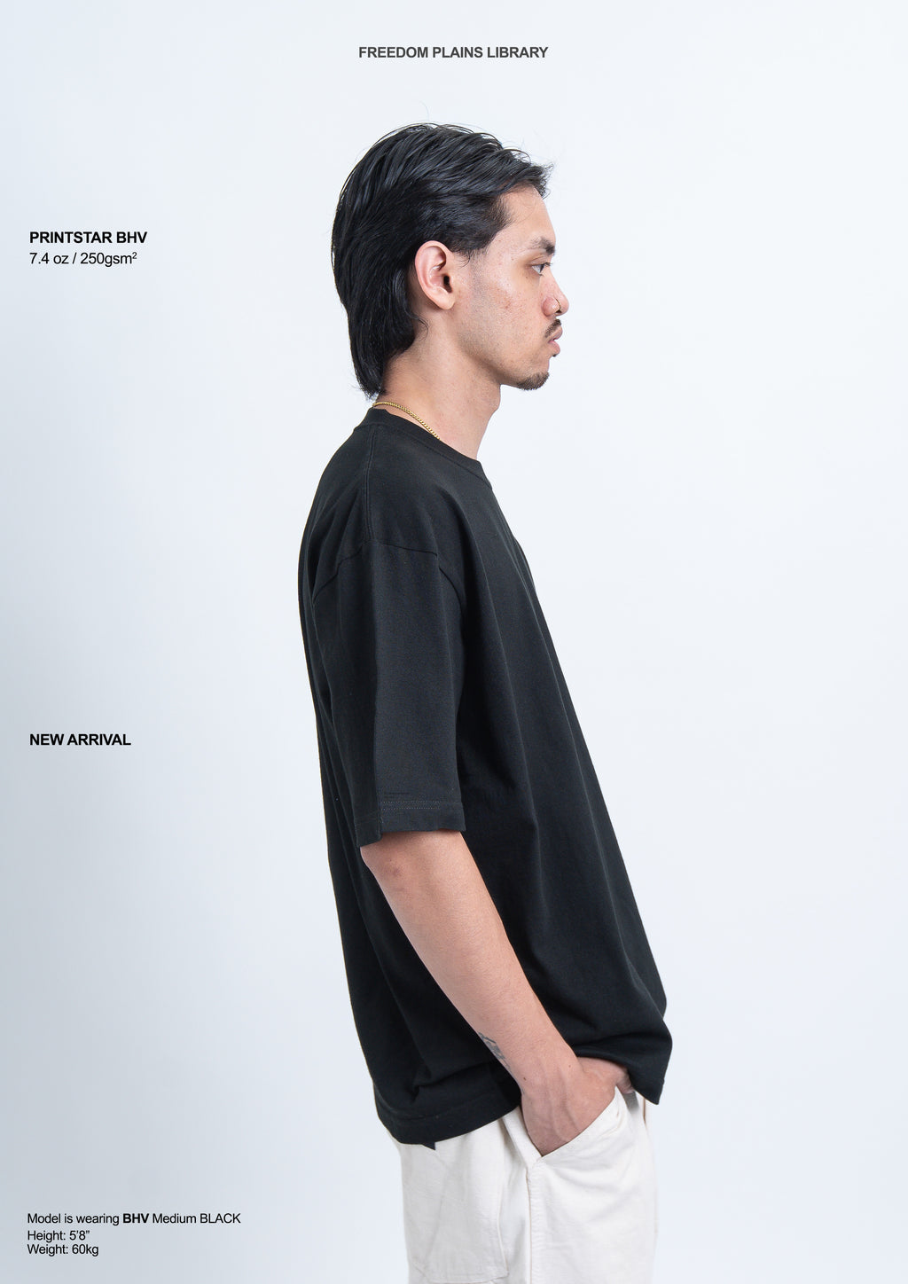 Printstar BHV 7.4oz Black Super Heavyweight Boxy Tee | 250GSM Premium Cotton and Durable Japanese Quality