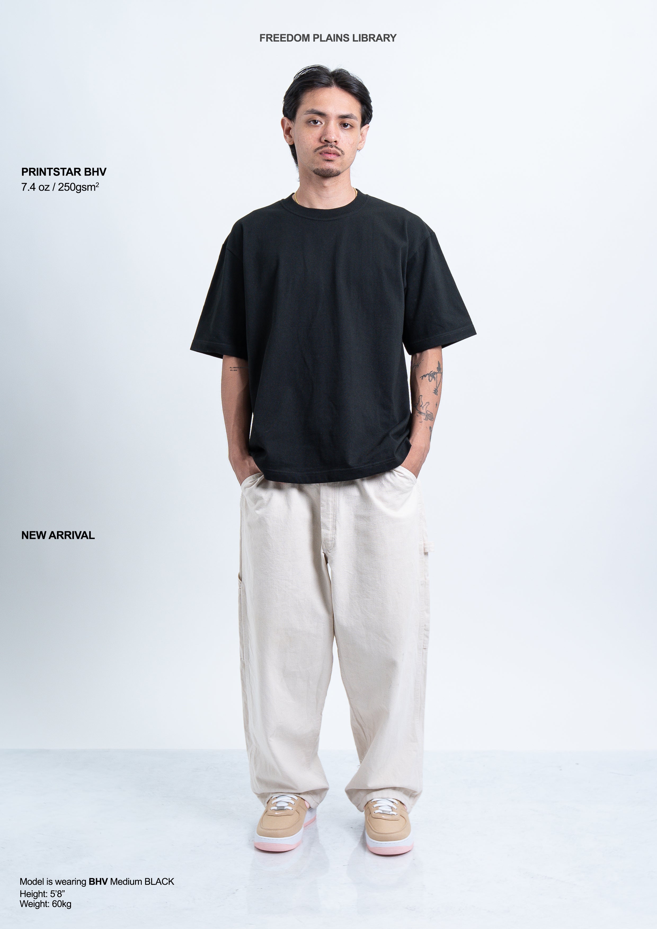 Printstar BHV 7.4oz Black Super Heavyweight Boxy Tee | 250GSM Premium Cotton and Durable Japanese Quality