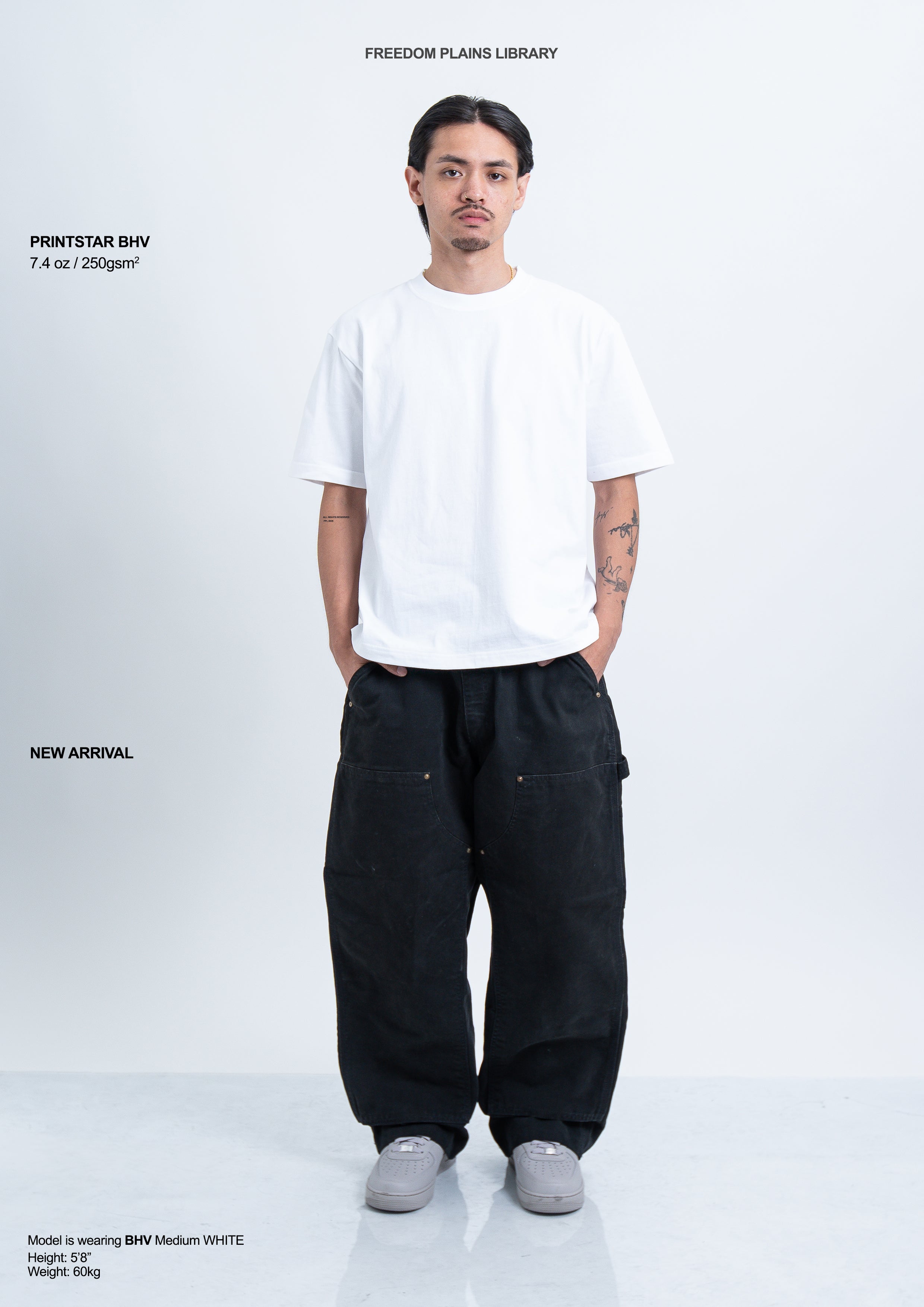 Printstar BHV 7.4oz White Super Heavyweight Boxy Tee | 250GSM Premium Cotton and Durable Japanese Quality