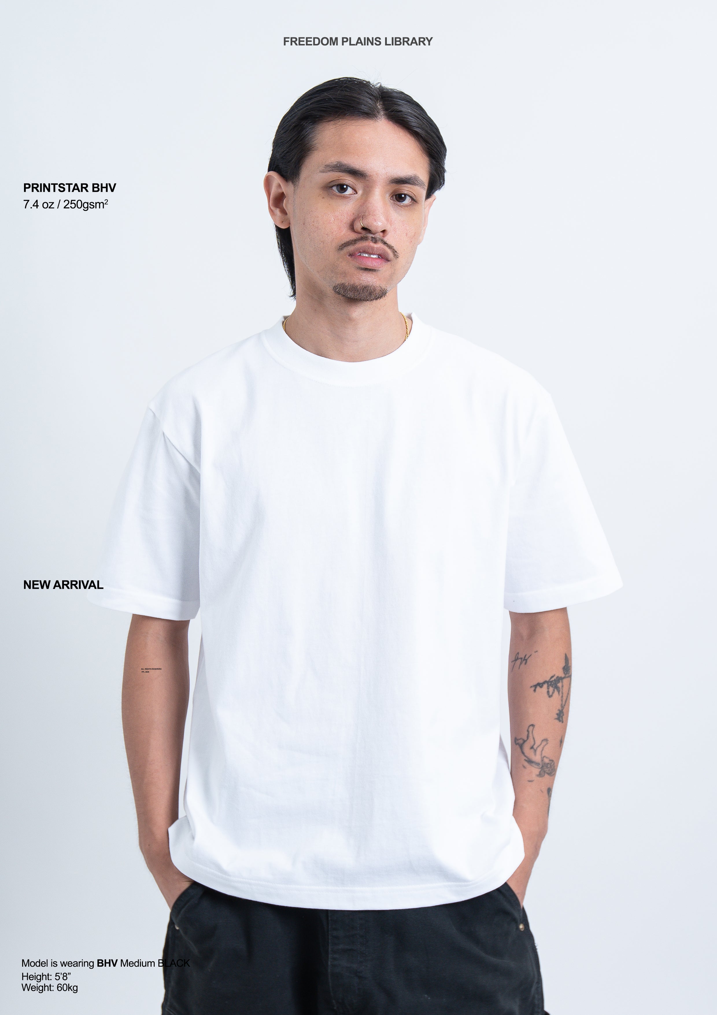 Printstar BHV 7.4oz White Super Heavyweight Boxy Tee | 250GSM