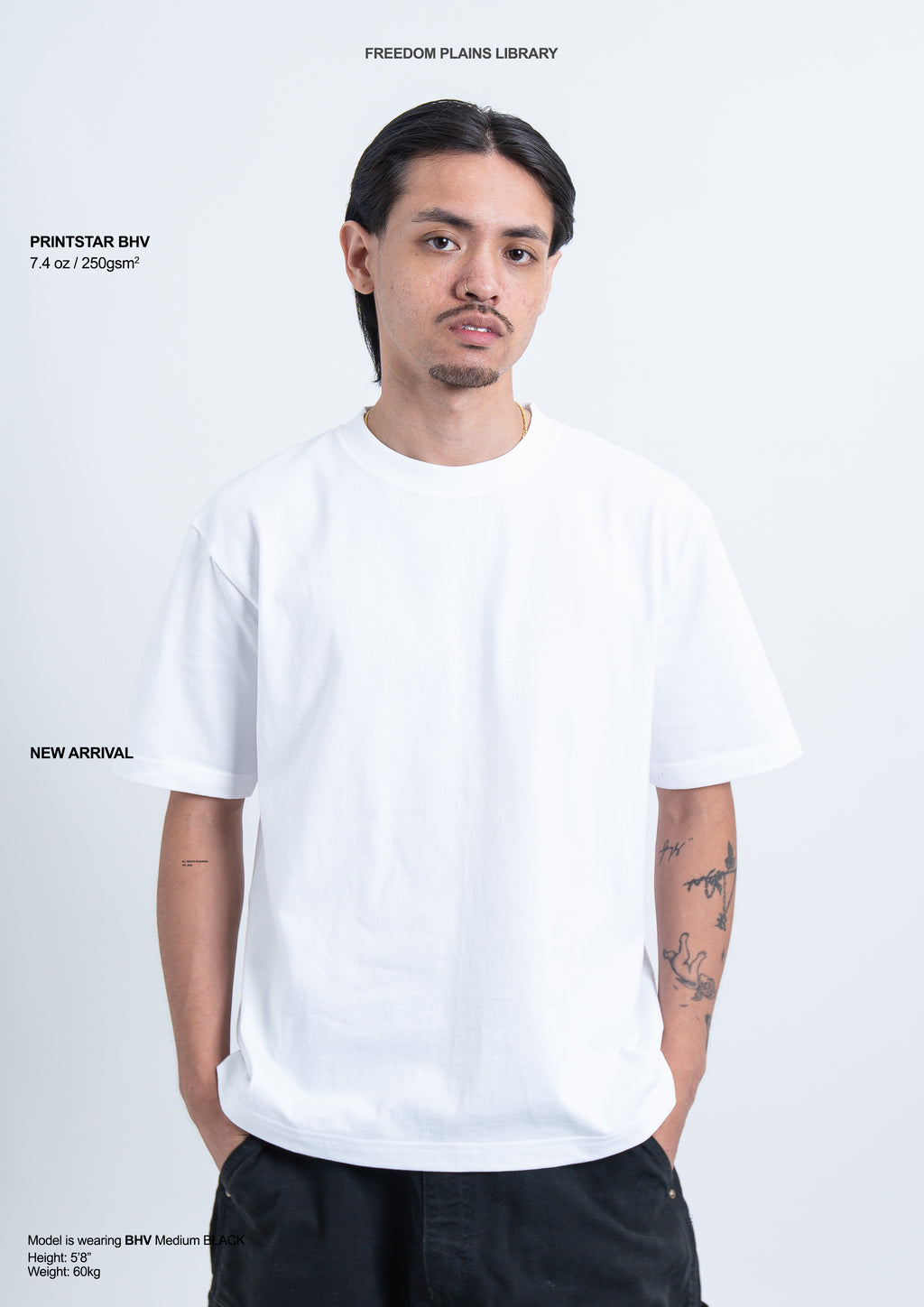 Printstar BHV 7.4oz White Super Heavyweight Boxy Tee | 250GSM Premium Cotton and Durable Japanese Quality