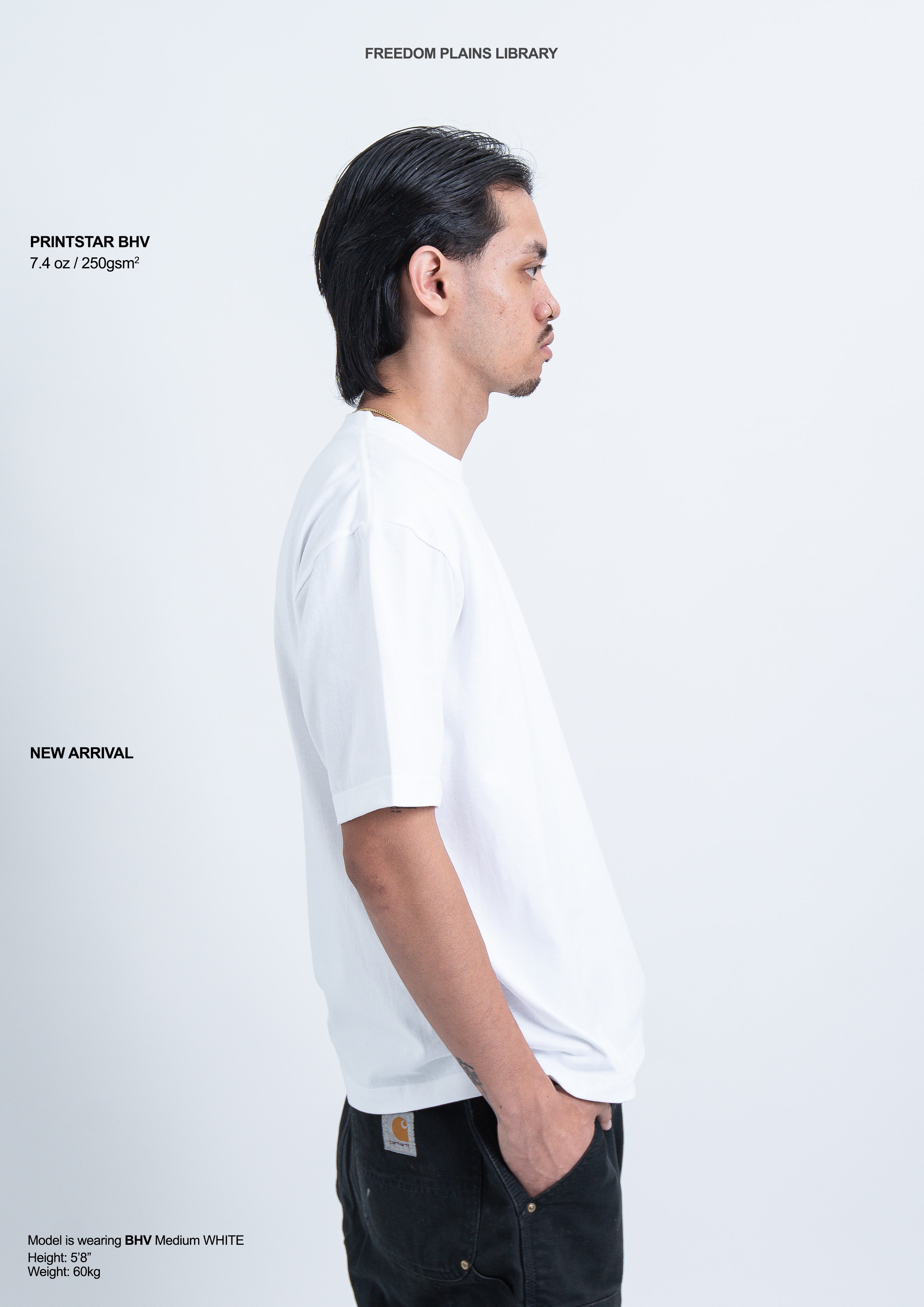 Printstar BHV 7.4oz White Super Heavyweight Boxy Tee | 250GSM Premium Cotton and Durable Japanese Quality