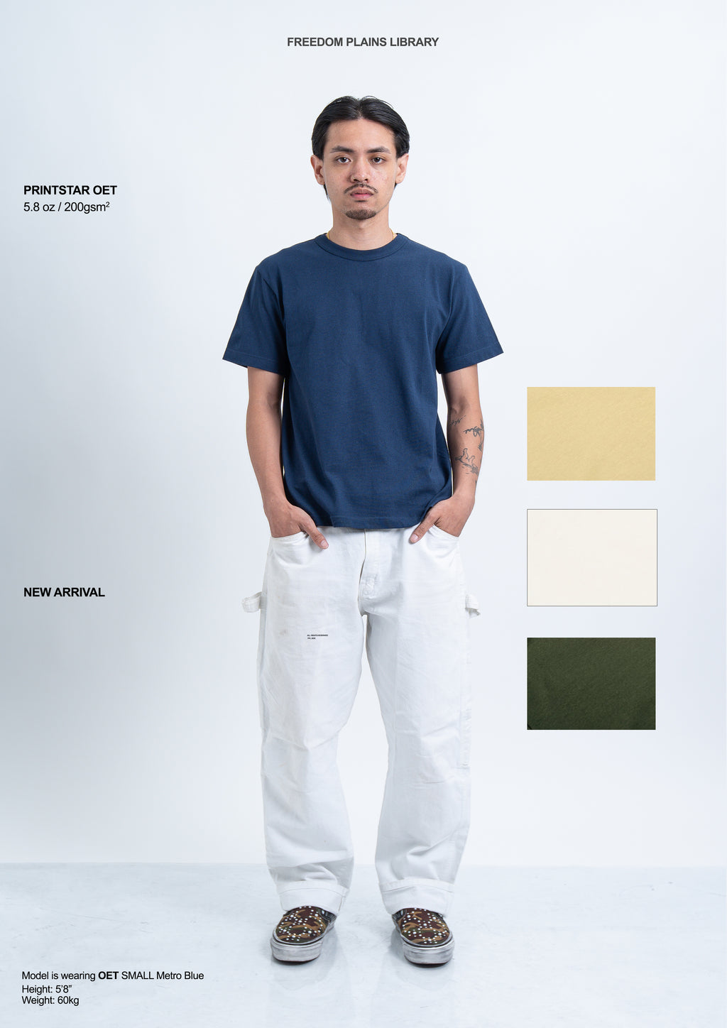 Printstar OET 5.8oz COLORED Heavyweight Cotton Tee | 200GSM 16/S Premium Structured Fit & Durable Japanese Quality