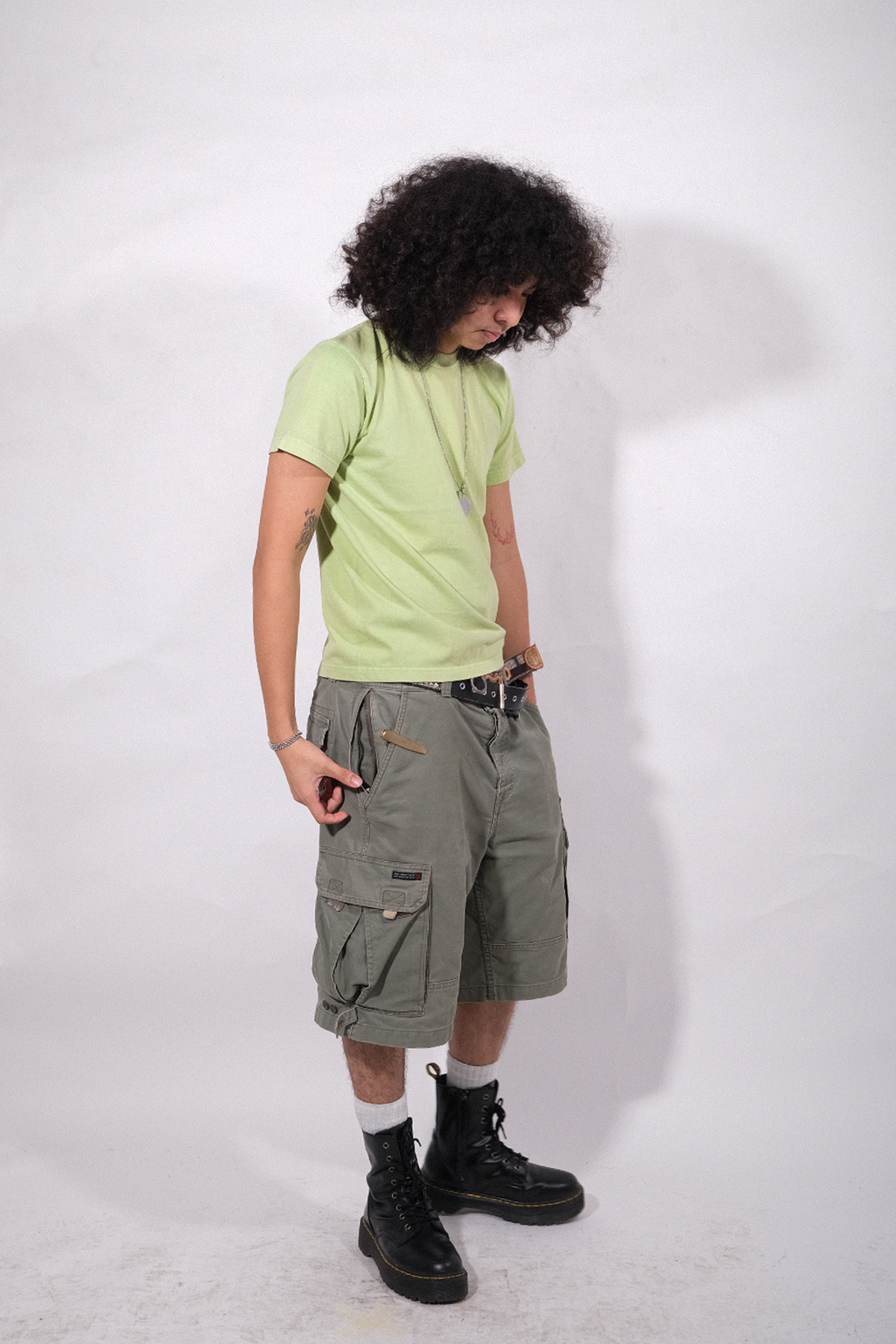 FREEDOM PLAINS LIBRARY PIGMENT DYED GARMENT WASHED MATCHA LATTE GREEN 7.4oz Heavyweight Cotton Tee | 250GSM 14/S 100% COTTON &  Japanese Quality